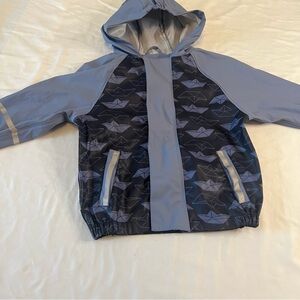 Lupilu Toddler Rain Jacket Paper Boat Print Hooded 12-24 Months